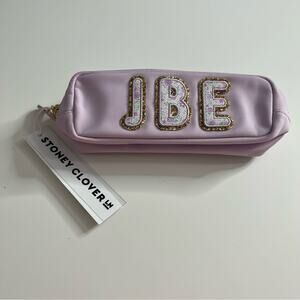 NWT STONEY CLOVER LANE Classic Pencil Pouch Lilac JBE Initials